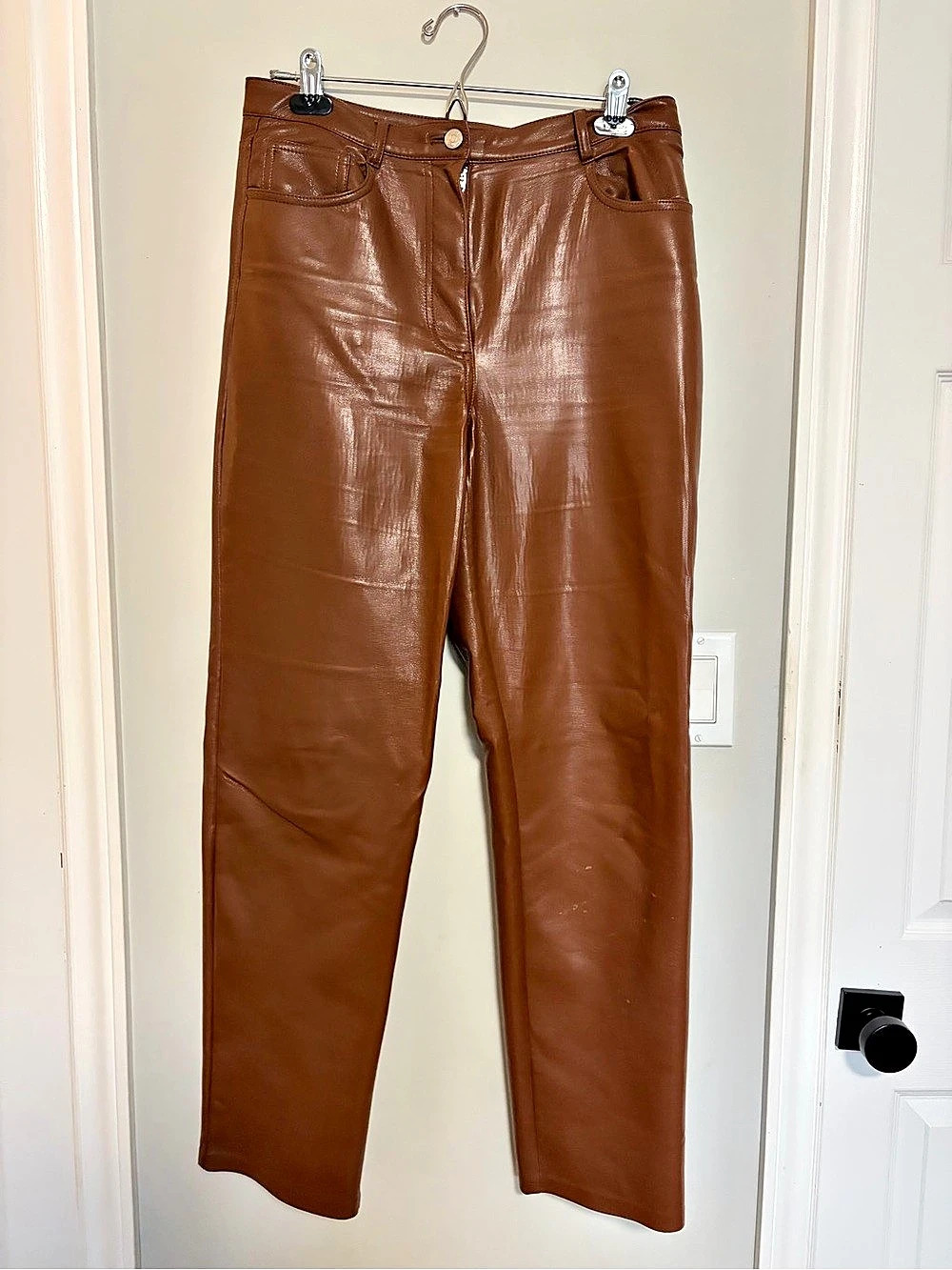 Wilfred Faux Leather Skinny Pants Brown Size 8 Like New